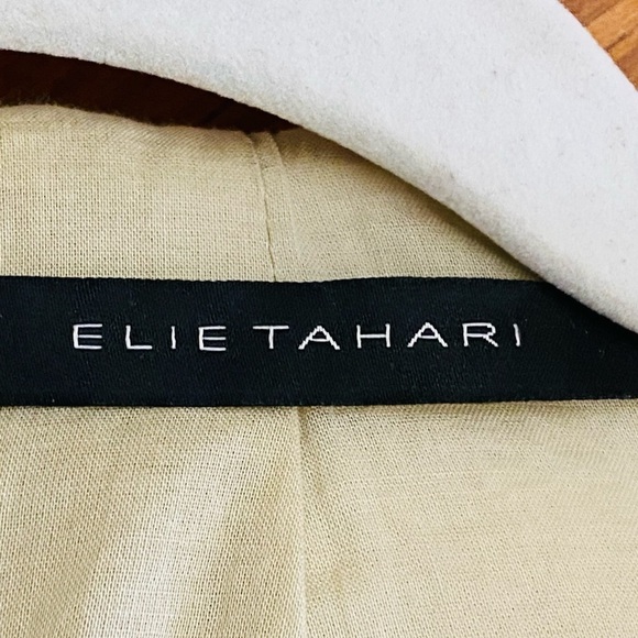 Elie Tahari Designer Leather Trim Jacket Blazer Size Small S - Picture 13 of 16